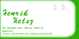henrik welsz business card